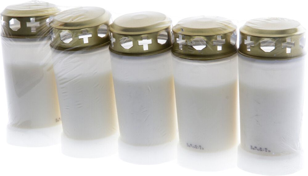 Hautakynttilä 60 h 5 kpl valkoinen