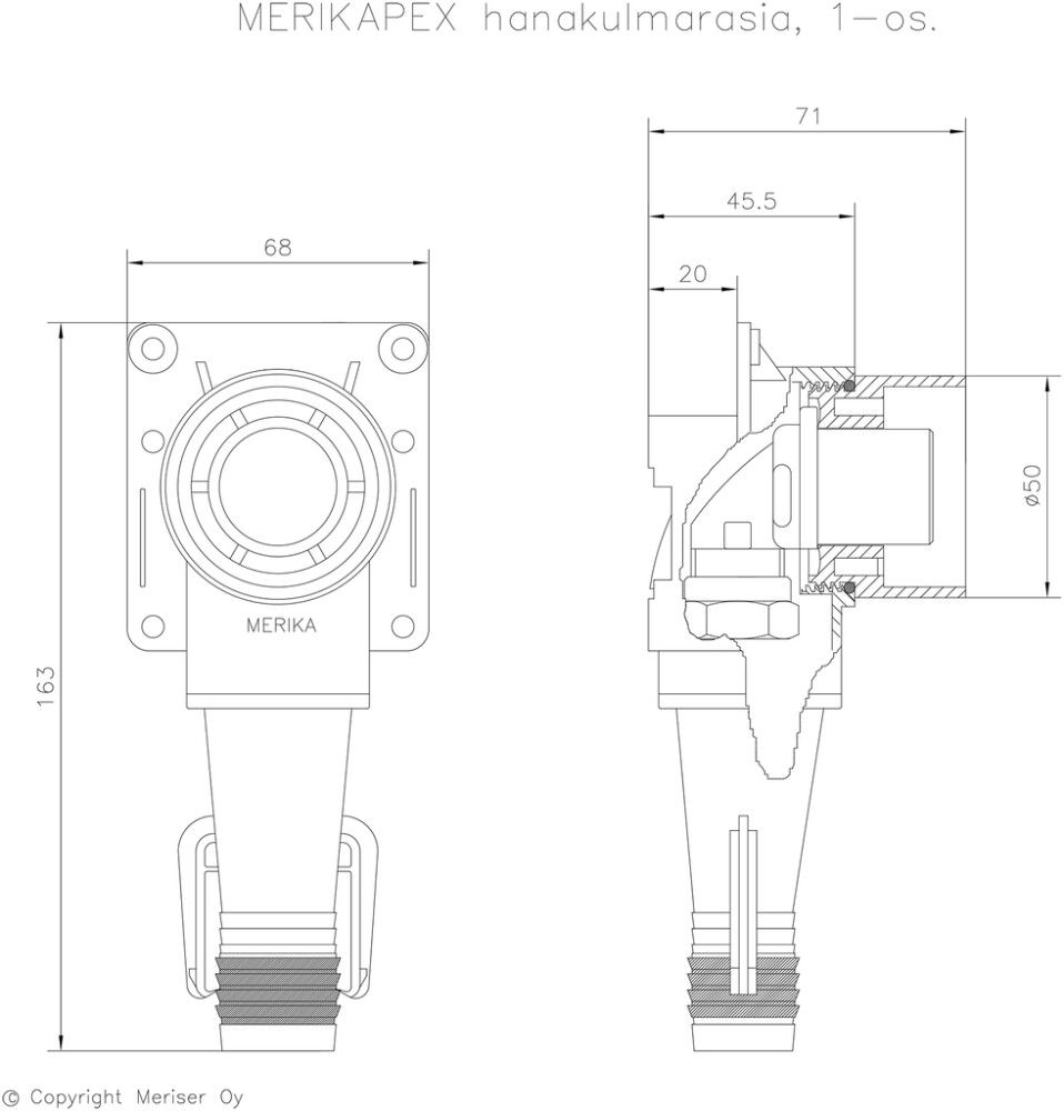 Hanakulmarasia Merika 2271 Puserrusliitos 15 mm