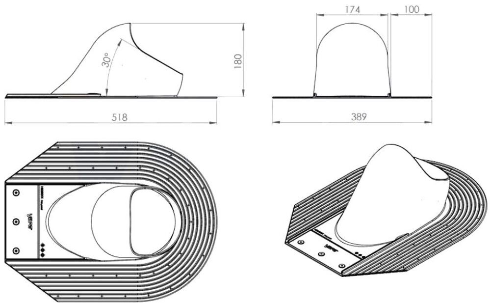 Kattoläpivienti HS Vilpe Huopa/Slate Musta