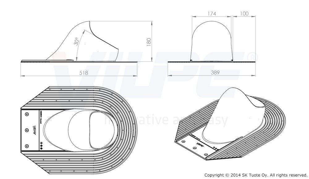 Kattoläpivienti HS Vilpe Huopa/Slate Musta