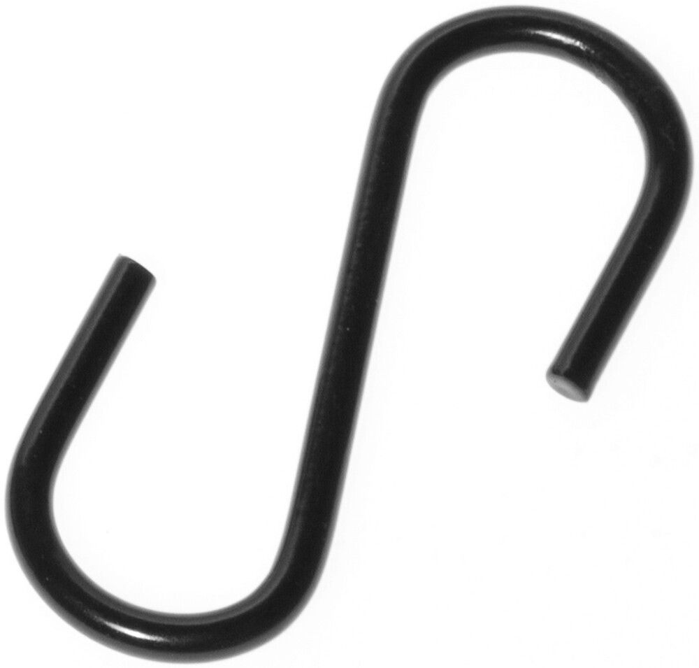 S-koukku teräs musta 4 kpl