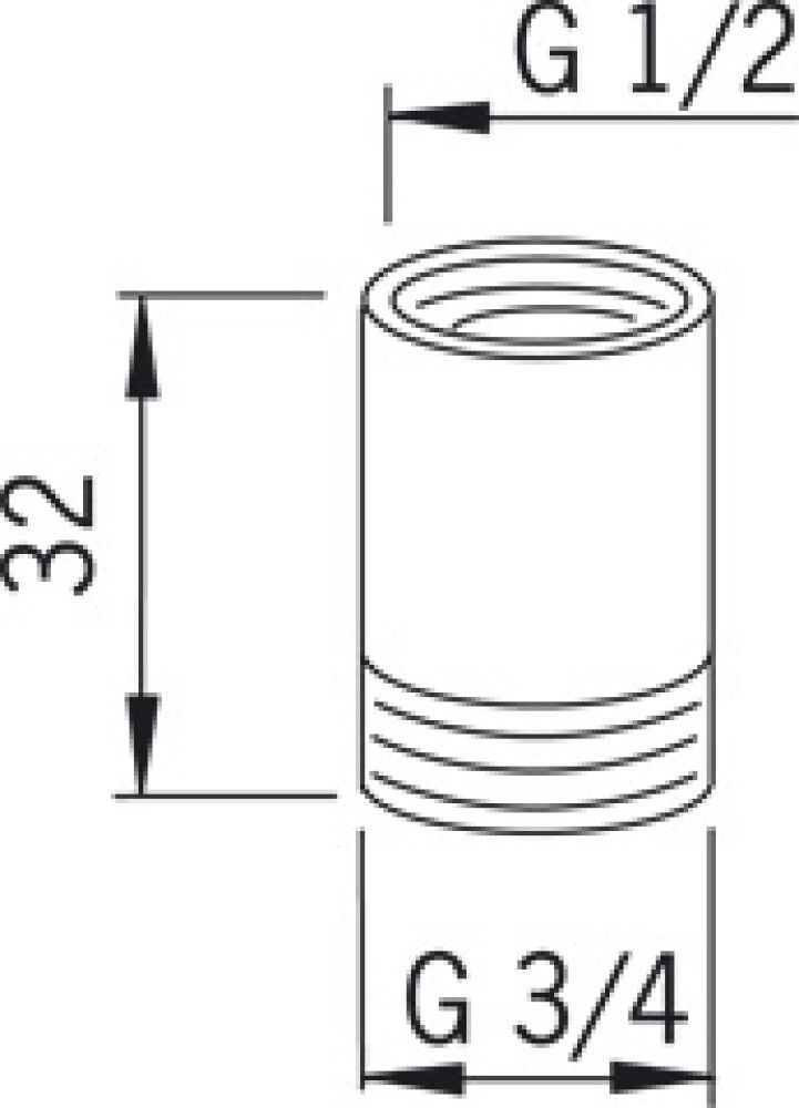 Muunnosnippa Oras 158691 1/2 x 3/4 SK/UK Kromi
