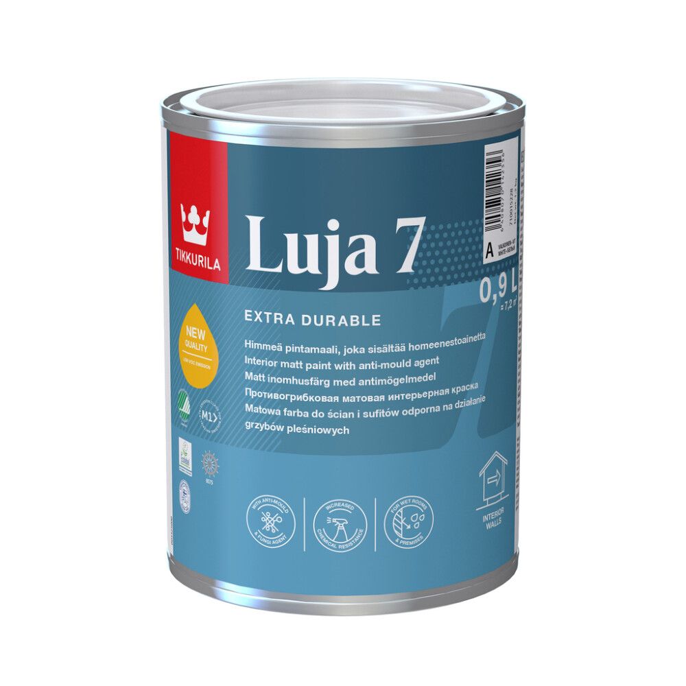 Sisämaali Tikkurila Luja 7 Valkoinen Himmeä