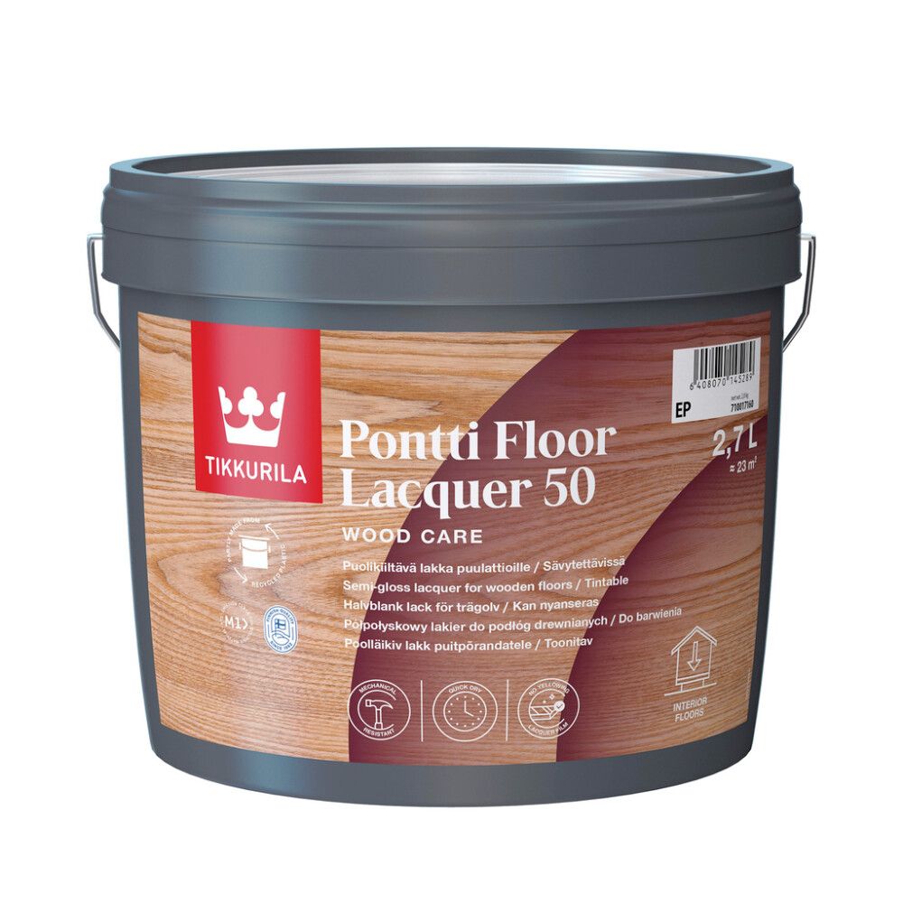 Puulattialakka Tikkurila Pontti Floor Lacquer 50 2,7 l