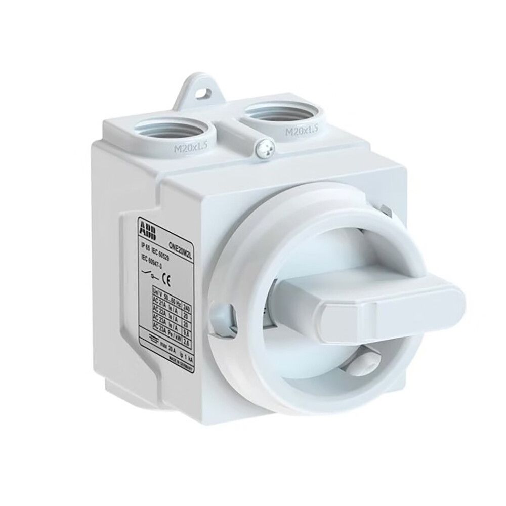 Muovikoteloitu kuormankytkin ABB 2-nap. 20A 240VAC Valkoinen