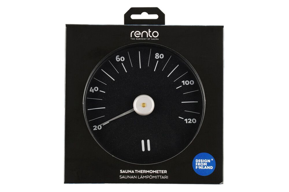 Saunan Lämpömittari Rento Musta