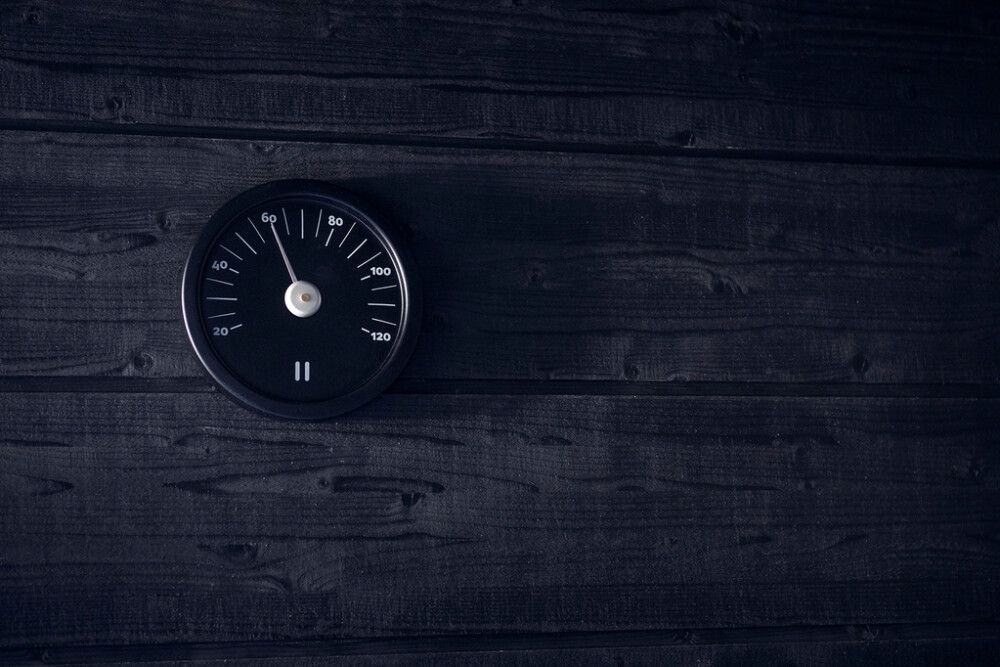 Saunan Lämpömittari Rento Musta