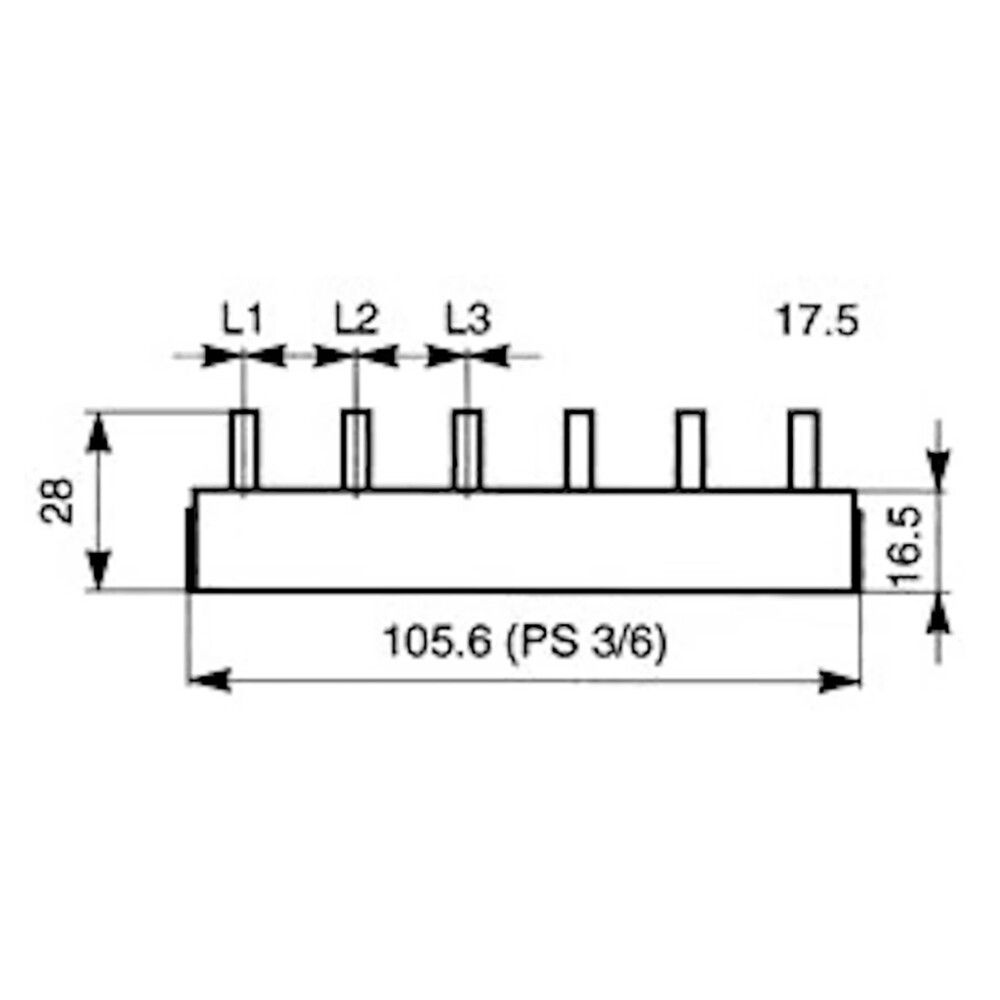 Virtakisko ABB PS3/6 3-napainen 6 MOD L1-L2-L3-L1