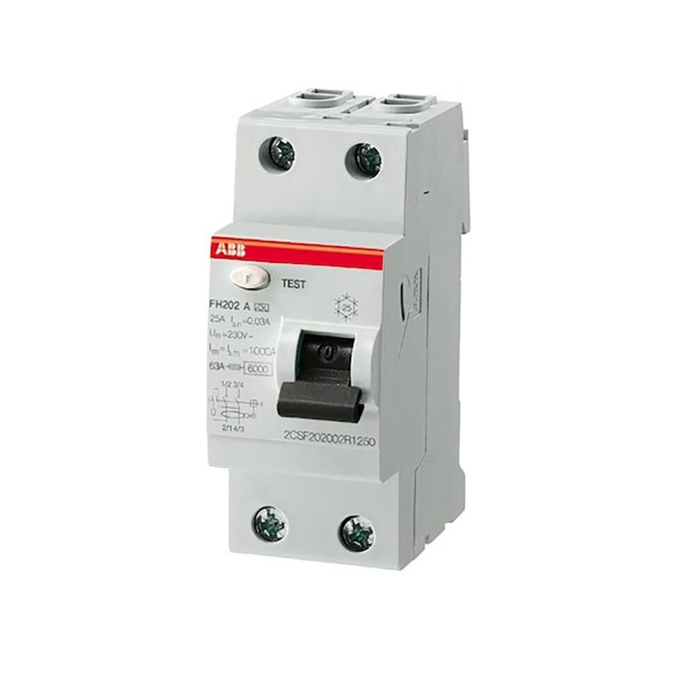Vikavirtajohdonsuojakytkin ABB FH200 2-nap 25A 30mA 6kA