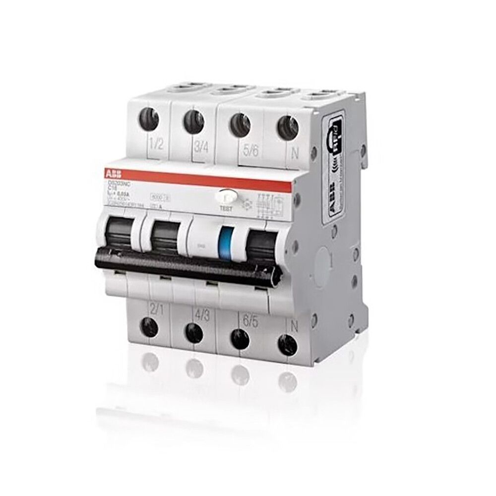 Vikavirtajohdonsuojakatkaisija ABB 4-nap C-käyrä 16A 30mA 6kA