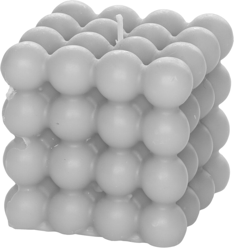 Kuplakynttilä kuutio 8 cm harmaa