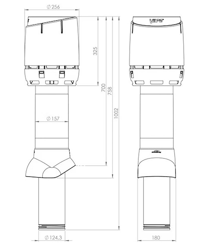 Poistoputki Vilpe Flow 125P/IS/700 tiilenpunainen