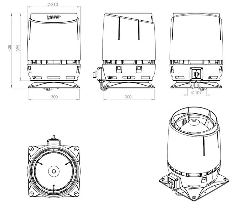 Radon huippuimuri Vilpe ECo110S Flow harmaa
