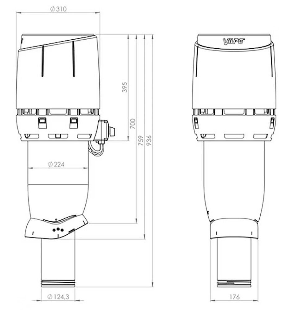 Huippuimuri Vilpe Flow ECo125P/700 punainen