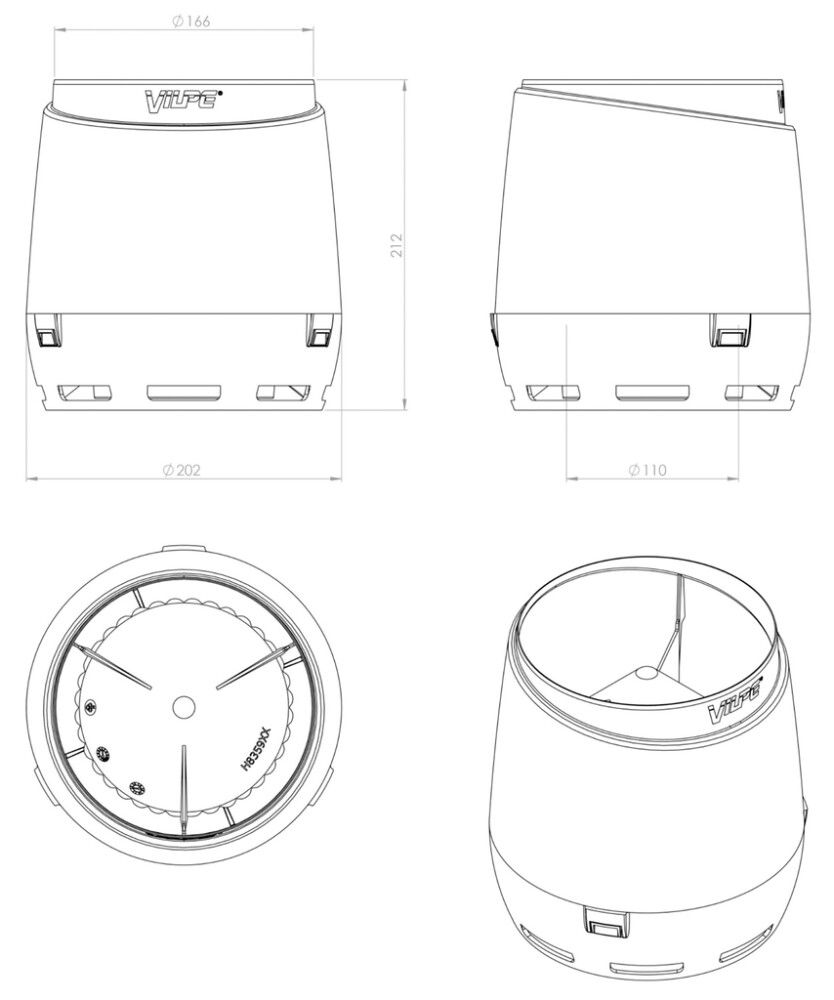 Sadehattu Vilpe Flow harmaa Ø 110 mm