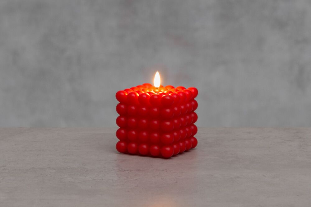 Kuplakynttilä 3D liekki 10 cm punainen