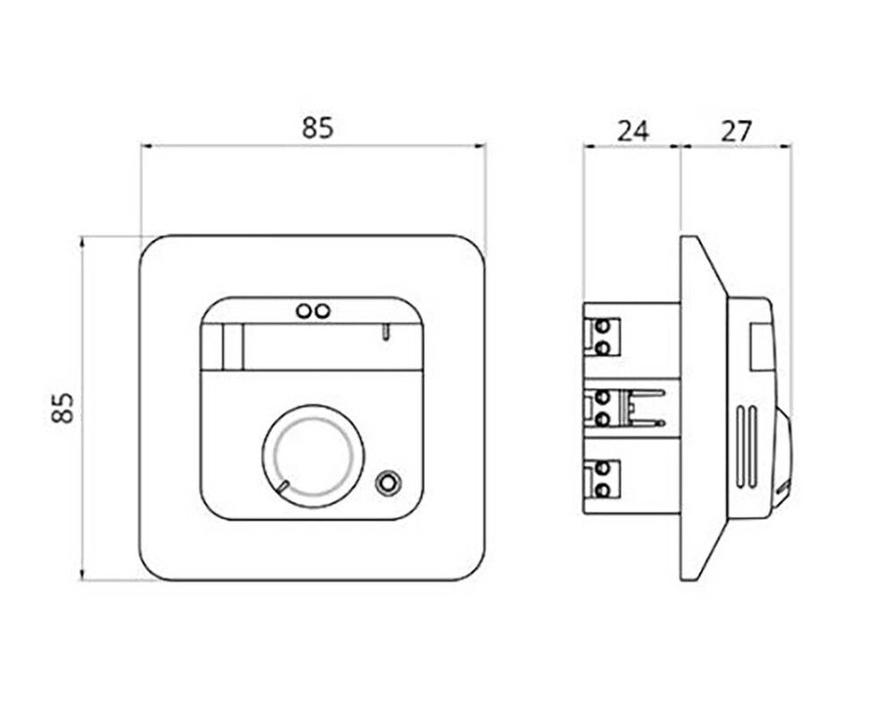 Lattiatermostaatti Ensto Valkoinen 8,5 cm
