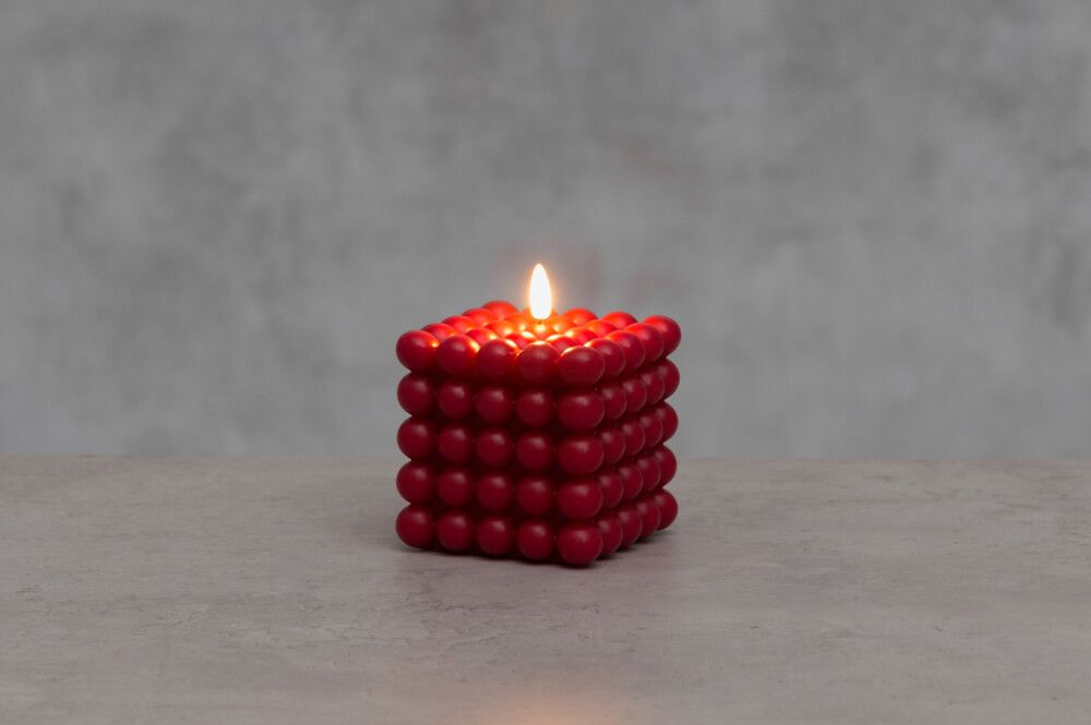 Kuplakynttilä 3D liekki 10 cm tummanpunainen