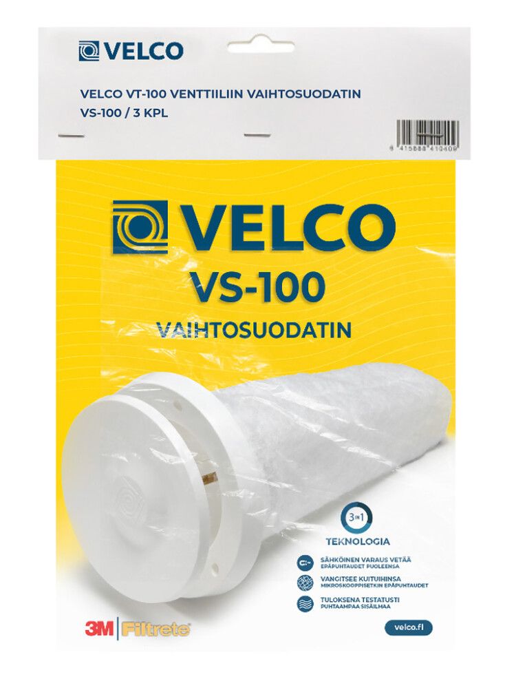 Vaihtosuodatin Velco VS-100 3 kpl/pkt