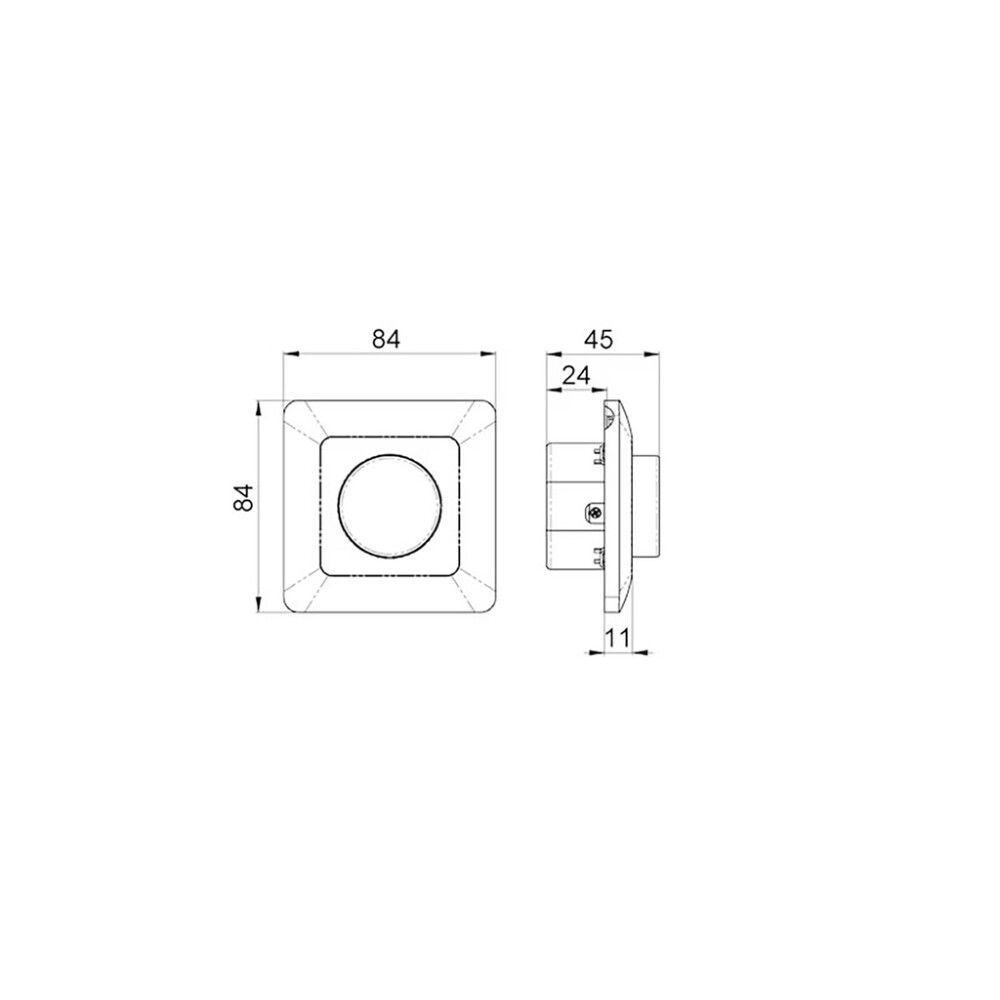 Valonsäädin Opal LED-himmennin 4-100W IP20 Valkoinen 84 x 84 mm