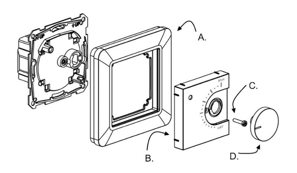 Yhdistelmätermostaatti Opal EcoEasy 16 IP21 16A M