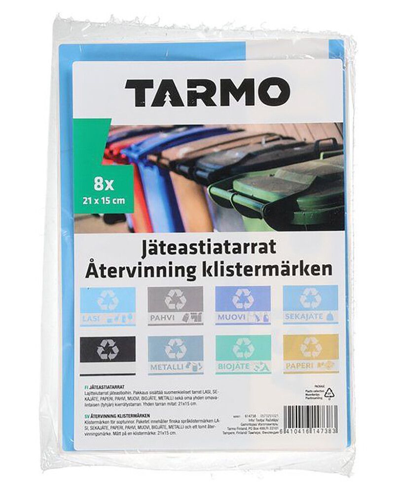 Jäteastiatarrat Tarmo 8 kpl
