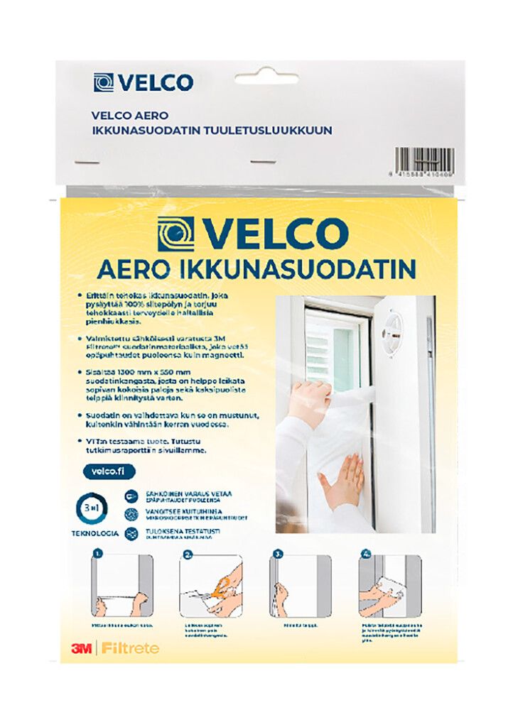 Aero ikkunasuodatin Velco 1300 x 550 mm