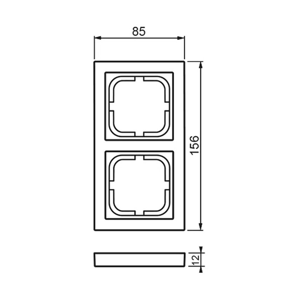 Peitelevy ABB Impressivo 2-os 1722F85-885P Mattamusta 85 x 156 mm