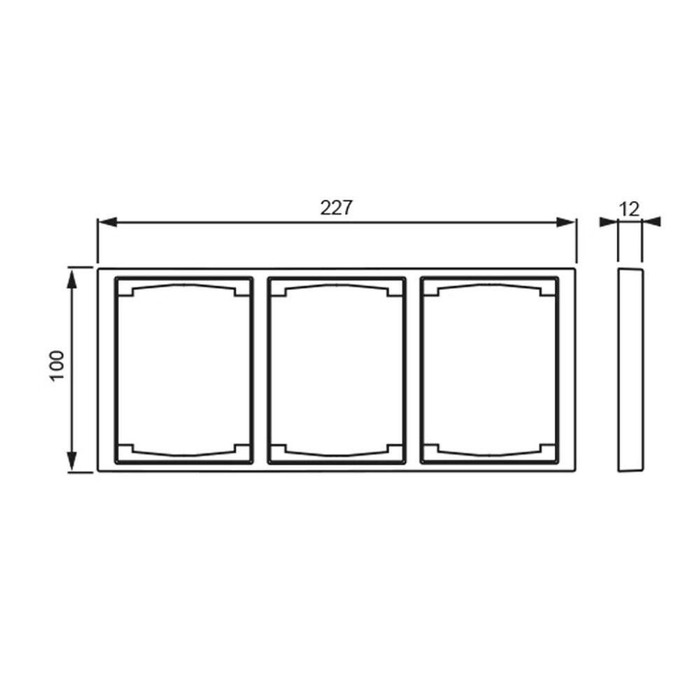 Peitelevy ABB Impressivo 3-os 1723F100-885P mattamusta 100 x 227 mm