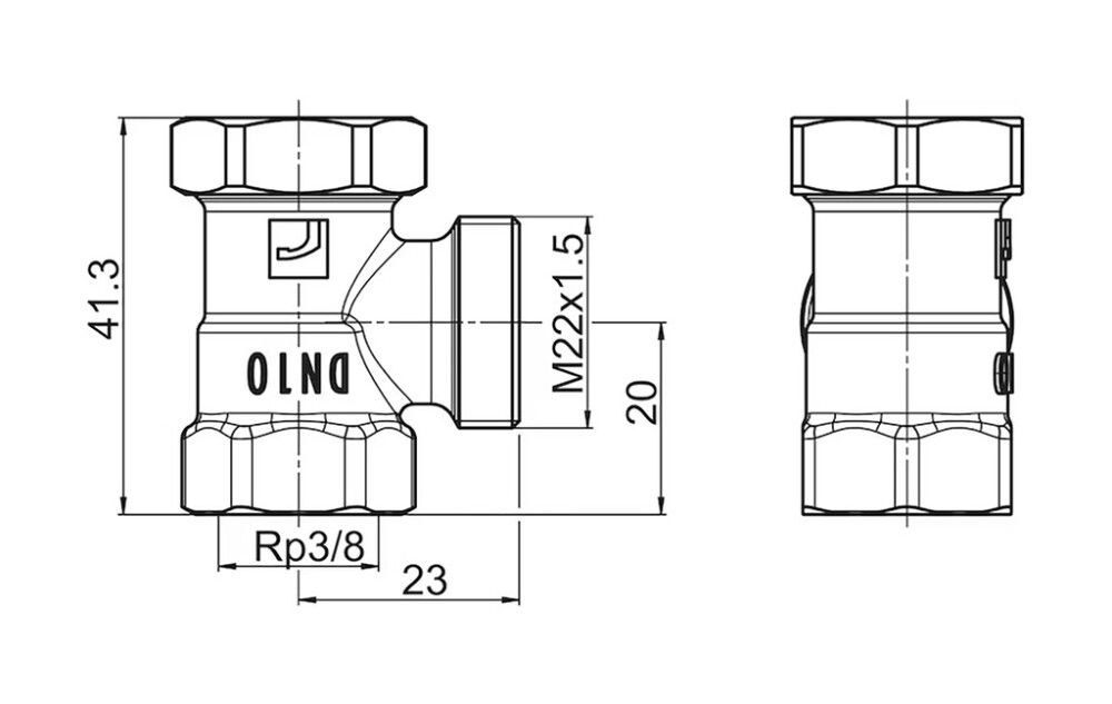 Paluuventtiili Oras Stabila Pro Kulma DN10 3/8"
