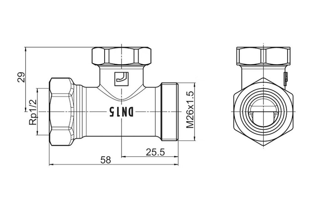 Paluuventtiili Oras Stabila Pro Suora DN15 ½"