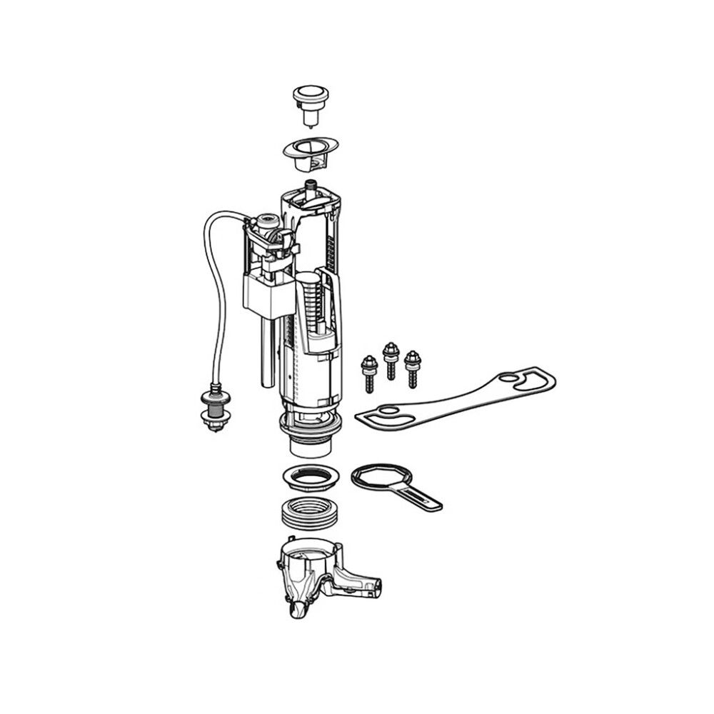 WC-varaosa IDO Trevi venttiilisarja yksinhuuhtelu 245.757.00.1