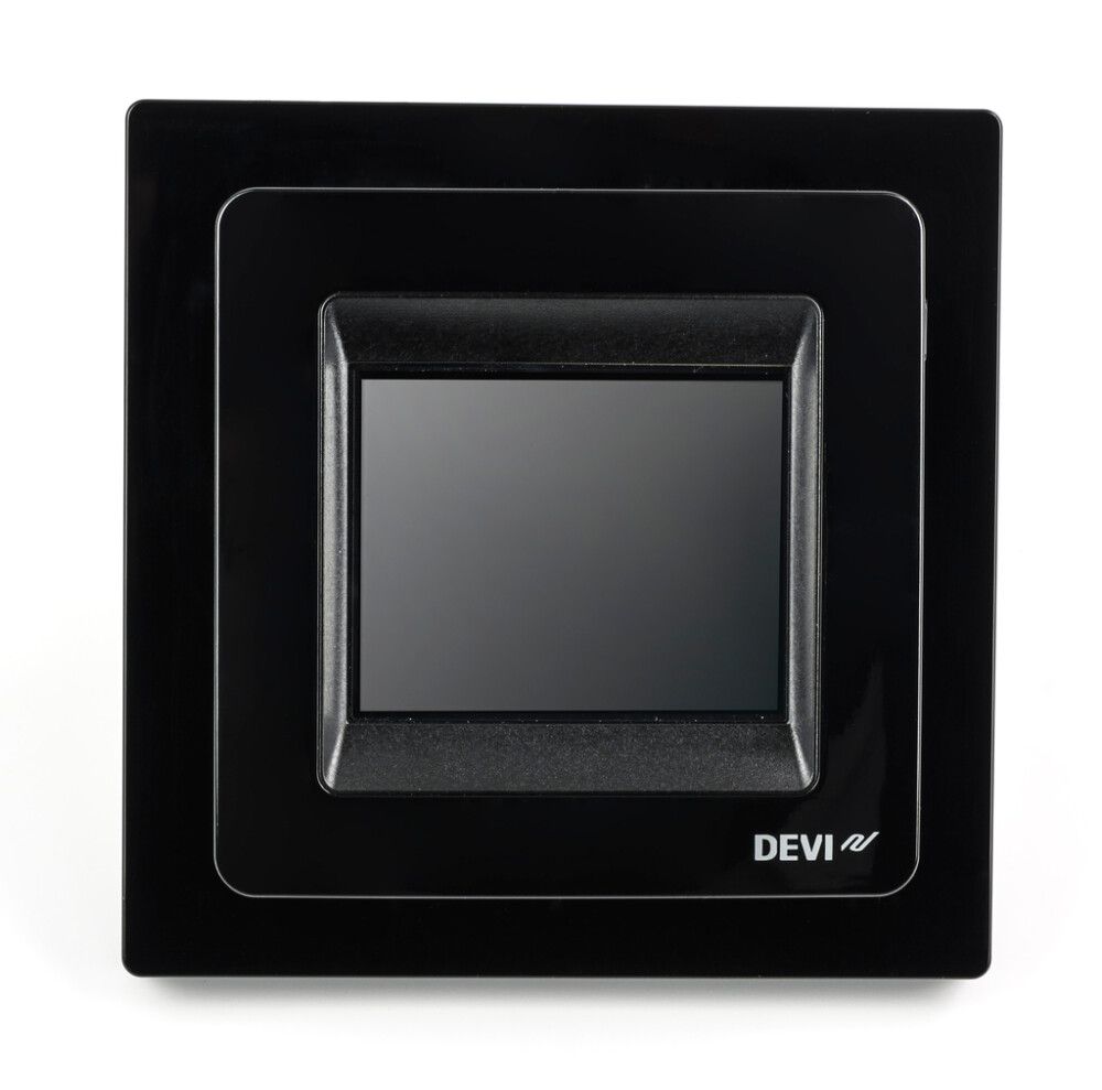 Yhdistelmätermostaatti DEVIreg™ Touch Musta 85 x 85 mm