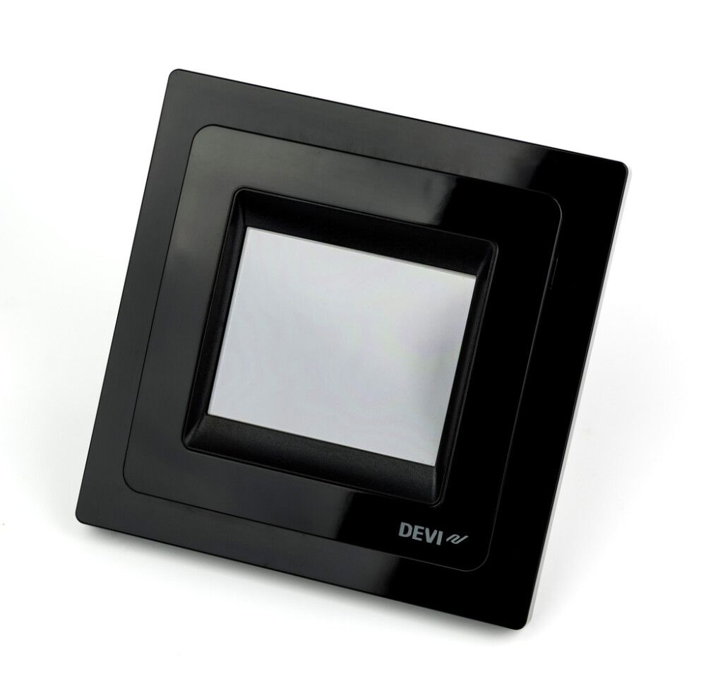 Yhdistelmätermostaatti DEVIreg™ Touch Musta 85 x 85 mm