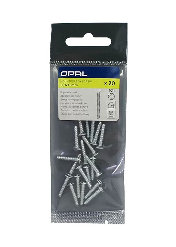 Kojerasiaruuvi Opal PZ1 3 x 16 mm 20 kpl/pkt