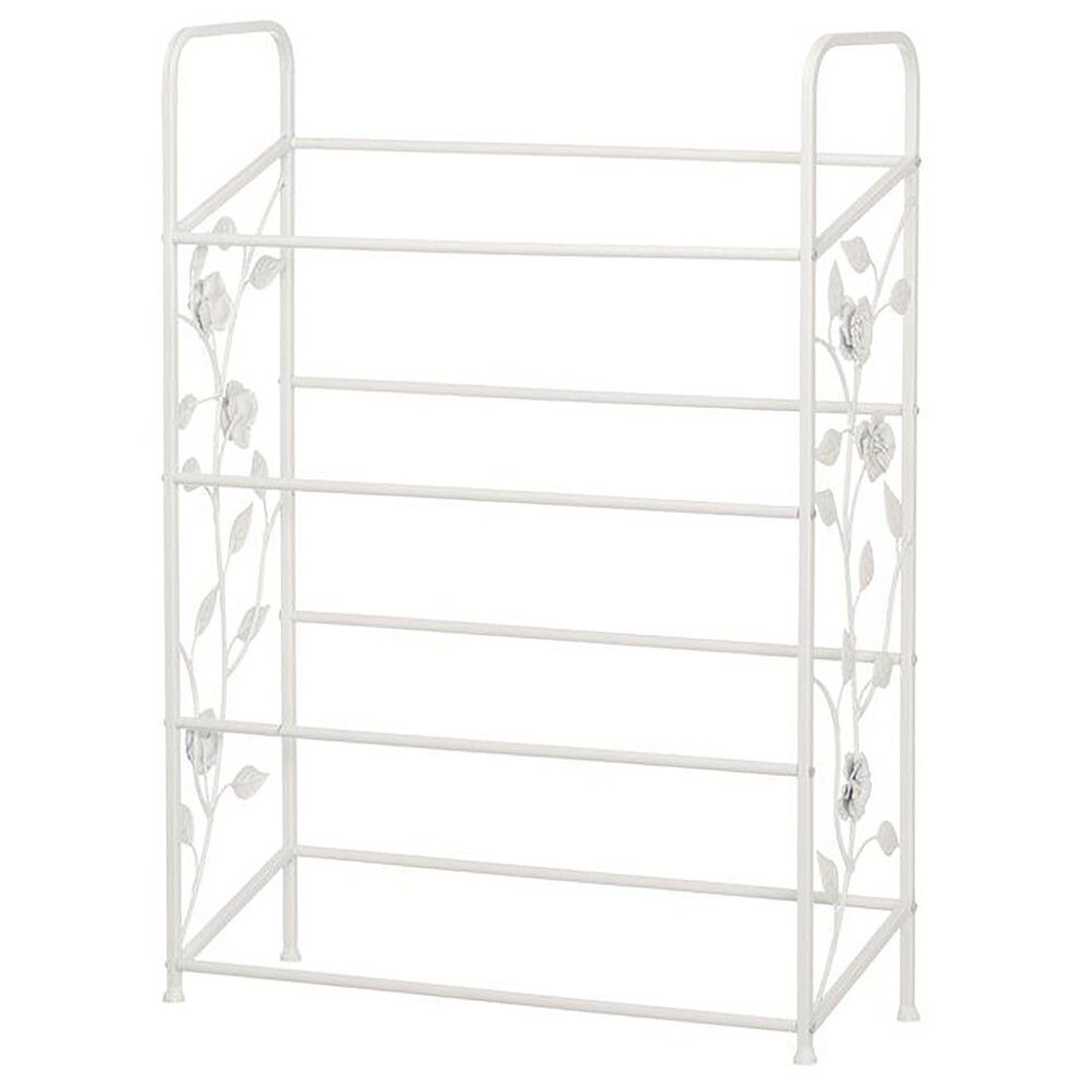 Kenkäteline 4living Rose valkoinen 46 x 16,5 x 62 cm