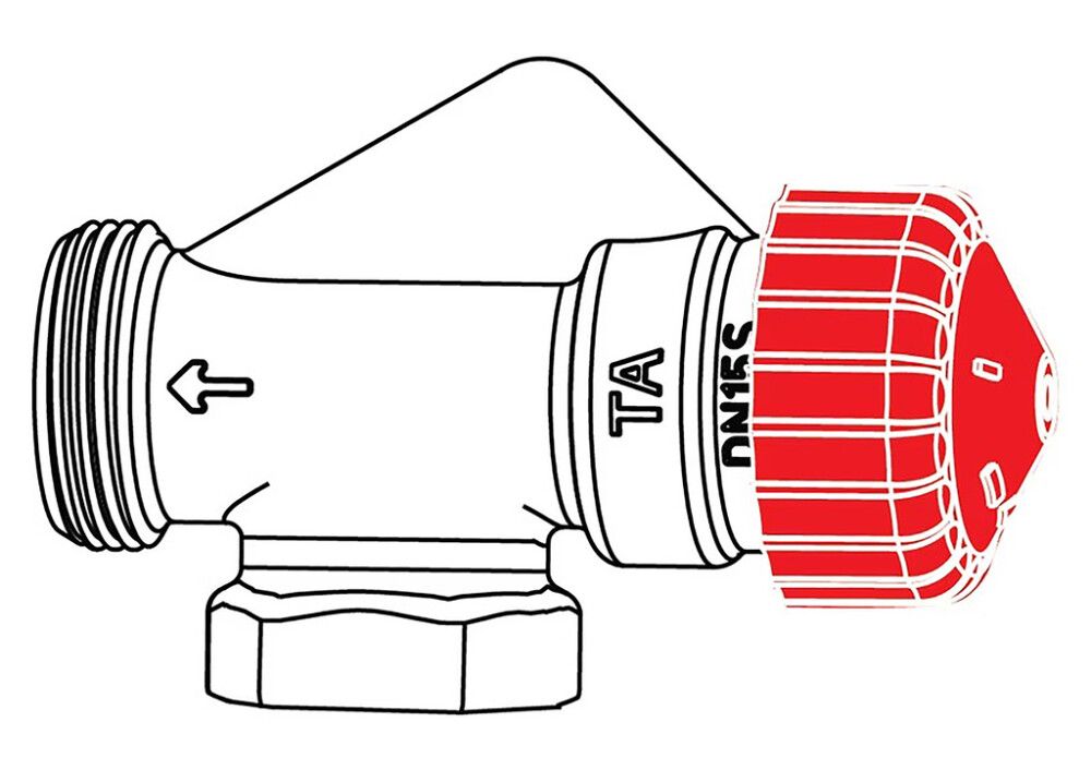 Patteriventtiili IMI TA TRV-3 ulkokulma 3/8"