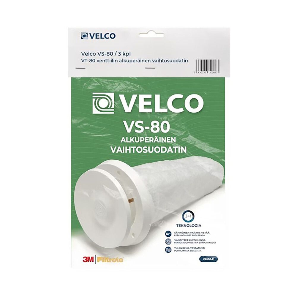 Vaihtosuodatin Velco VS-80 3 kpl/pkt