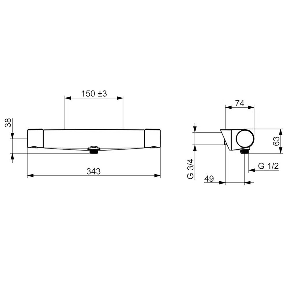 Suihkuhana Oras Optima Style 7160N kromi