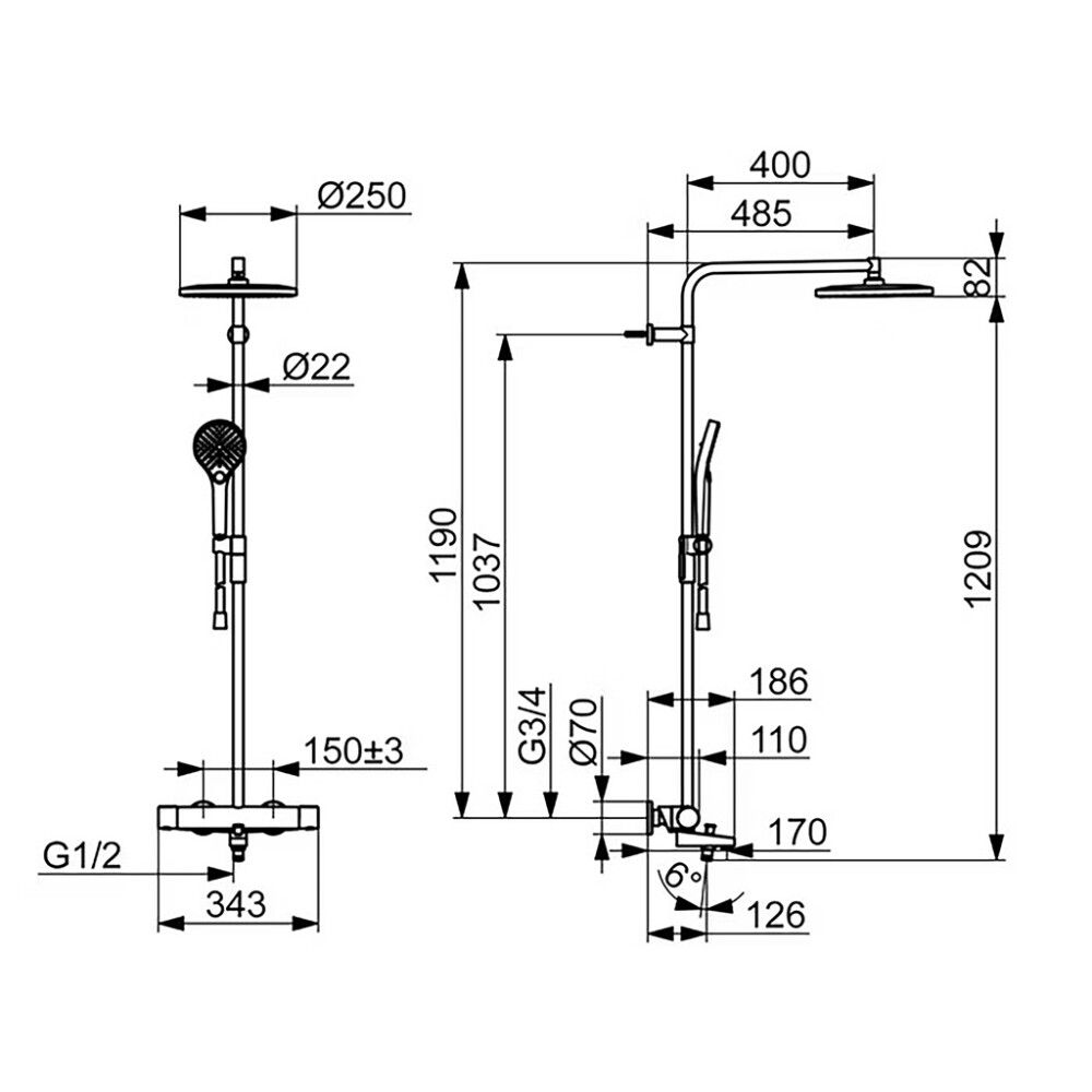Suihkukokonaisuus Oras Optima Style 7193N-81 harjattu pronssi
