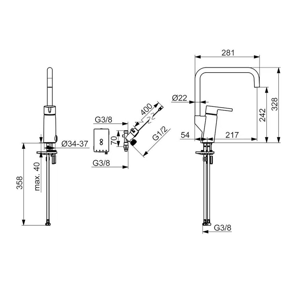 Keittiöhana Oras Optima Style 2734FHN-80 harjattu teräs