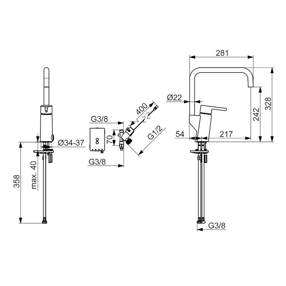 Keittiöhana Oras Optima Style 2734FHN-81 harjatun pronssi