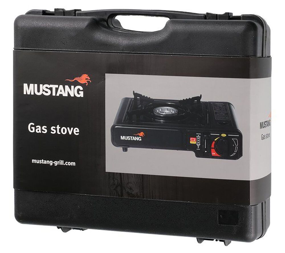 Kaasuliesi Mustang musta kantolaukulla