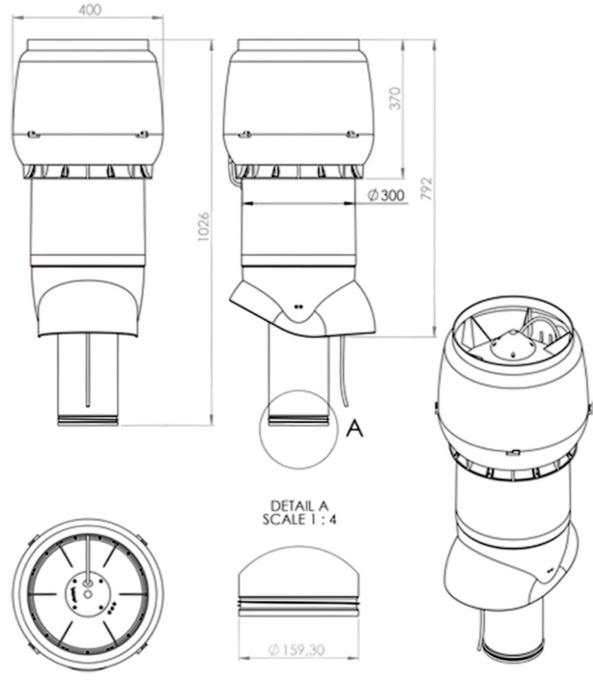 Huippuimuri Vilpe XL E220P/160/700 Musta