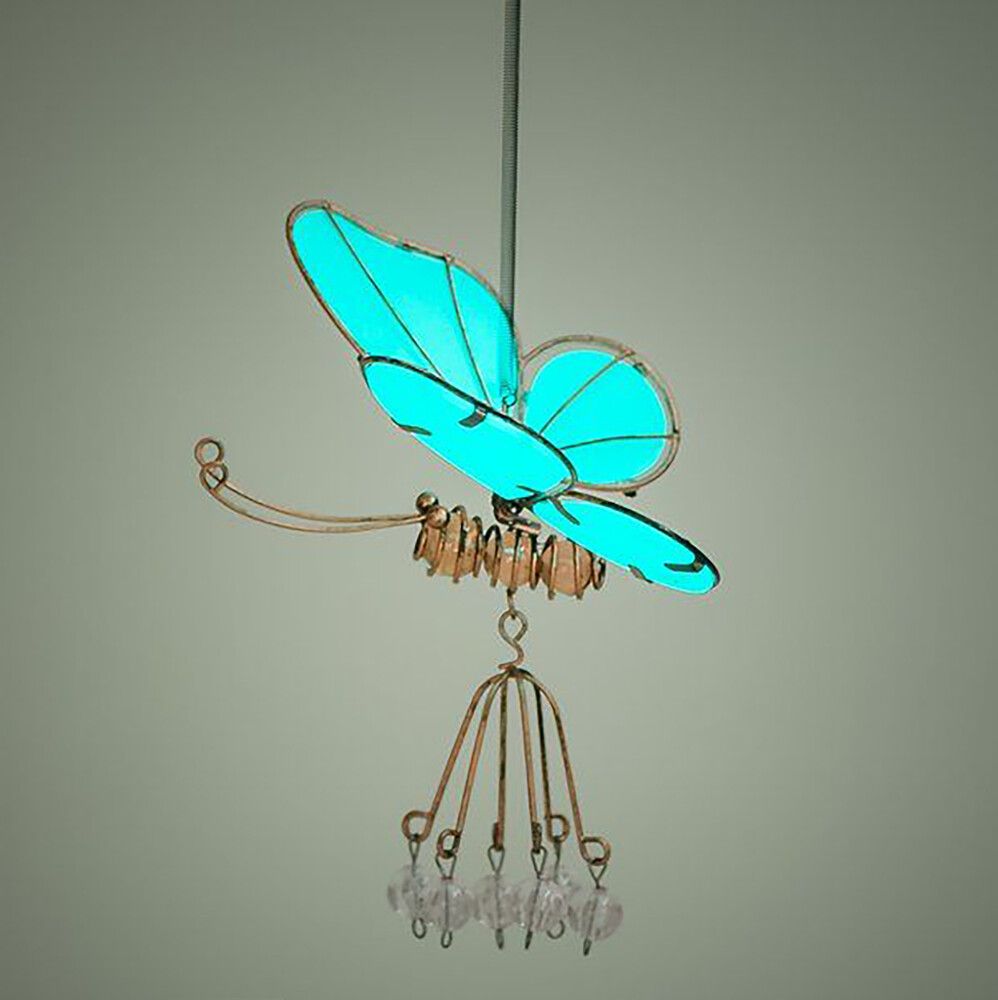 Puutarhakoriste 4living Perhonen pimeässä hohtava 41 cm