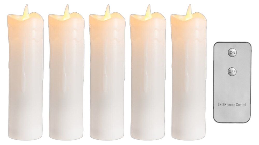 Leijuvat LED-taikakynttilät Finnlumor valkoinen Ø 6 x 19 cm 5 kpl/pkt