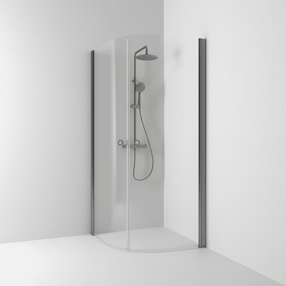 Puolipyöreä suihkukulma Svedbergs Skoga Lyijynmusta/Kirkas