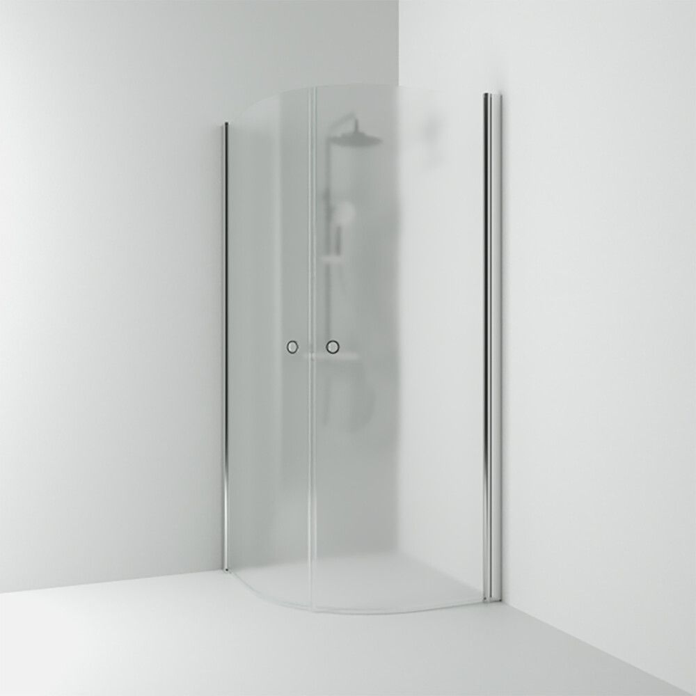 Puolipyöreä suihkukulma Svedbergs Skoga Kiiltävä alumiini/Huurrelasi