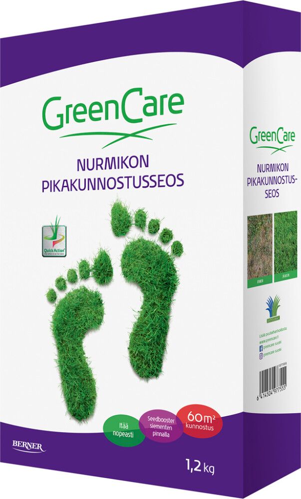 Nurmikon pikakunnostusseos Greencare 1,2 kg