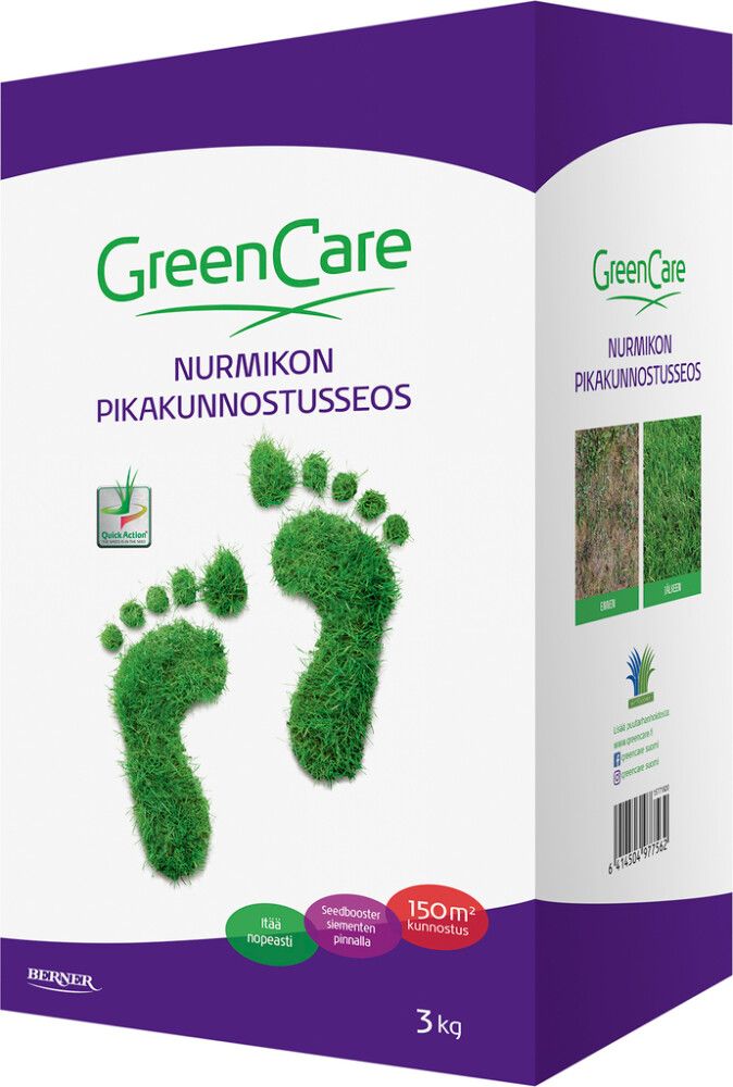 Nurmikon pikakunnostusseos Greencare 3 kg